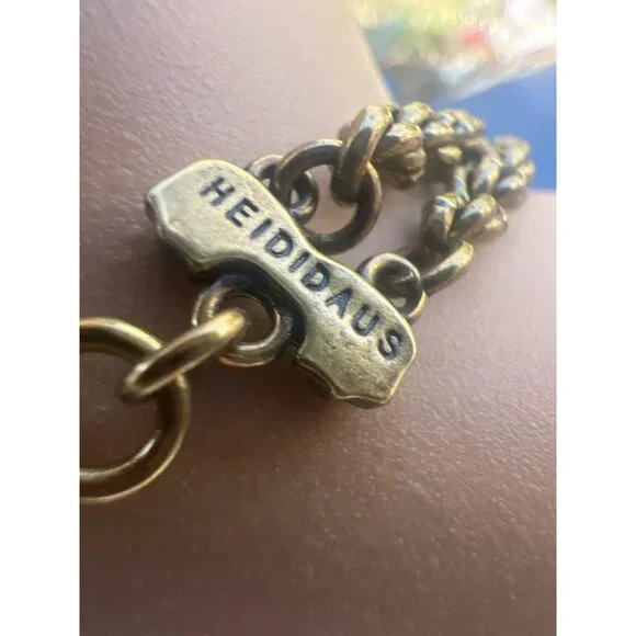 Vintage Turquoise & Crystal Tassel Lariat Necklace By Heidi Daus - Picture 5 of 9